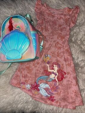 The Little Mermaid Shell Backpack and dress